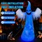 12FT Giant Halloween Inflatables Decorations Outdoor Ghost Built-in 3-Color Changing (White)